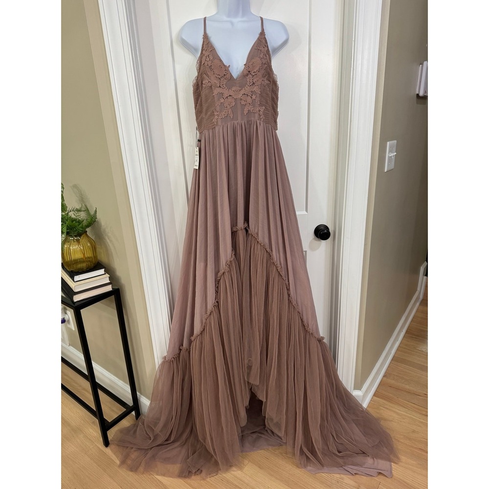 Joyfolie McKenna impact dress in rose taupe size small